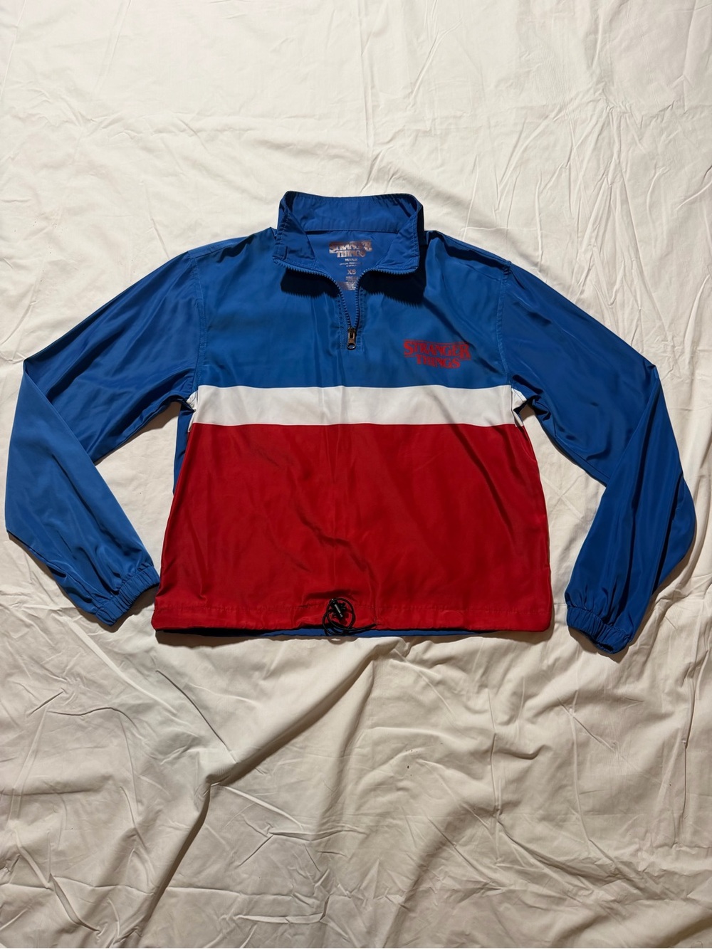 Stranger Things Unisex Windbreaker Jacket 80s Retro Blue Red XS